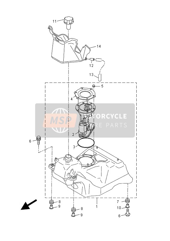 Yamaha YP250R (MBL2) 2015 Depósito de combustible para un 2015 Yamaha YP250R (MBL2)